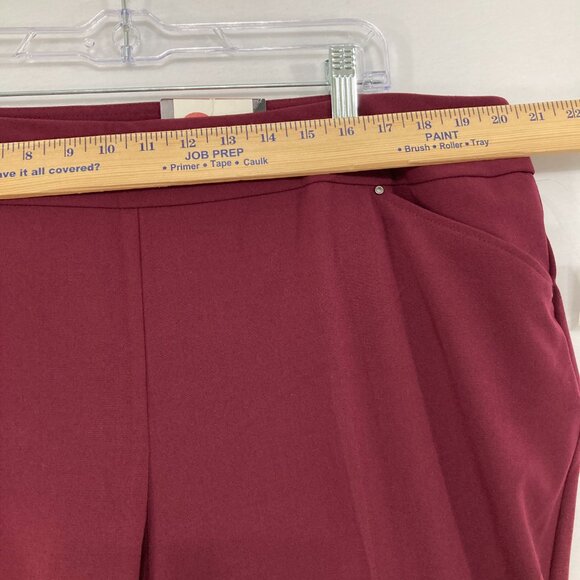 New Roz & Ali size 18 Burgundy Tummy Control Stretch Pull-on Straight Leg Pants - Picture 5 of 10